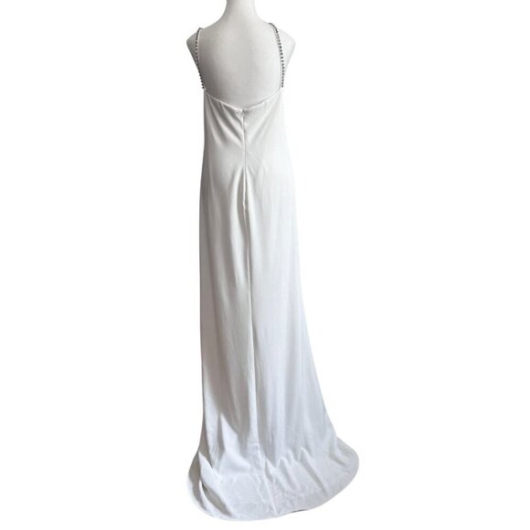 NWT IEENA FOR MAC DUGGAL WHITE RHINESTONE LONG EVENING FORMAL DRESS - 14 - Picture 4 of 15